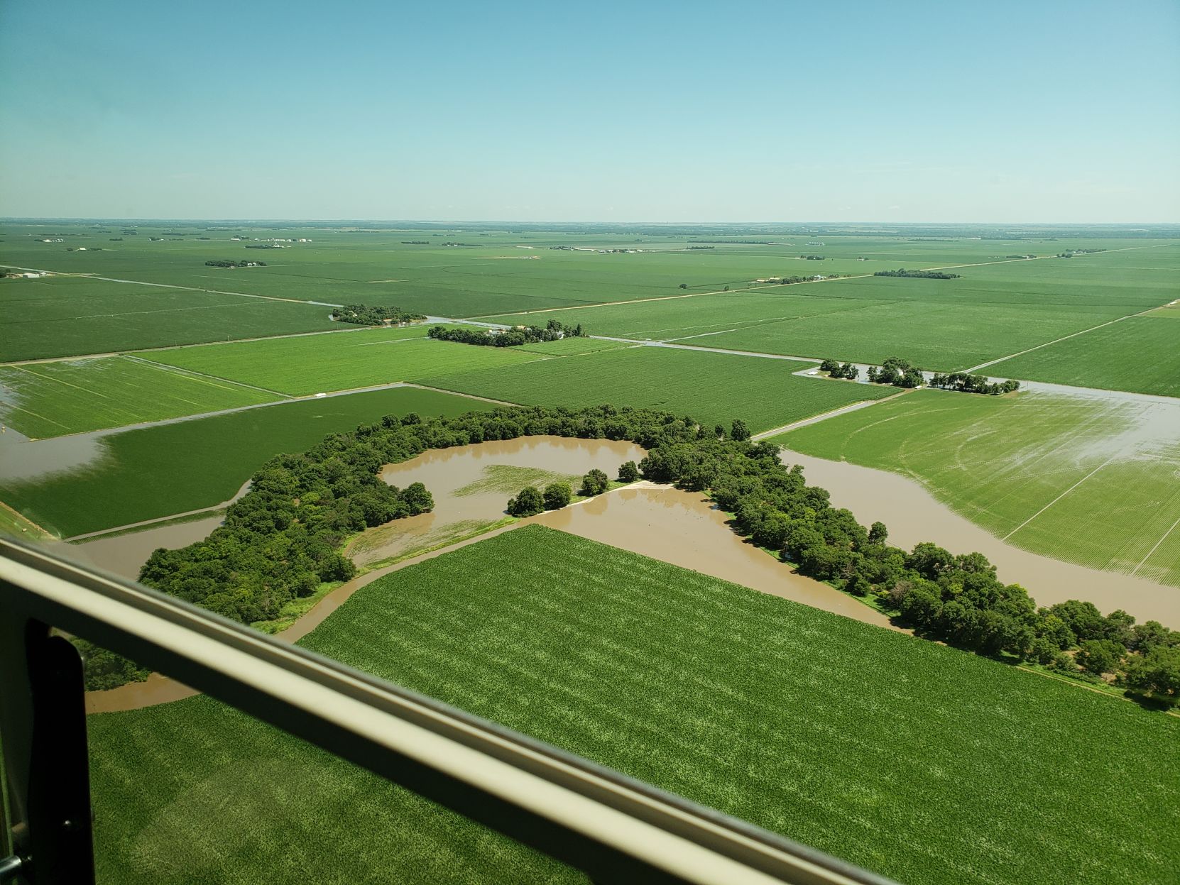 Aerial view of flood